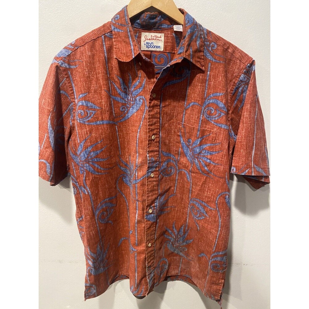 Reyn Spooner Orange and Blue Casual Button Down Shirt